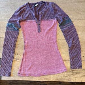 We The Free Pink and Purple Long Sleeve Top